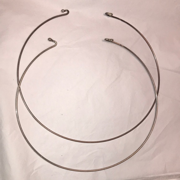 925 Sterling Silver Neck Wire Hard Stiff Collar Necklace 2 mm - Picture 1 of 5